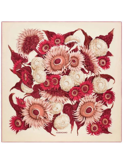 Ferragamo Sunflower print silk scarf - Neutrals - zdjęcie produktu nr 1