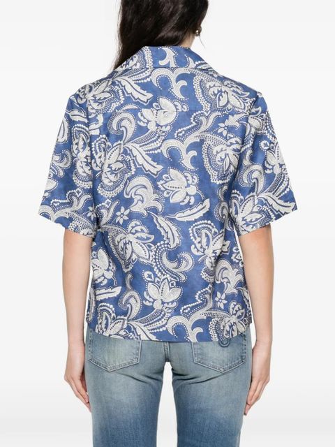SANDRO printed short-sleeve shirt - Blue