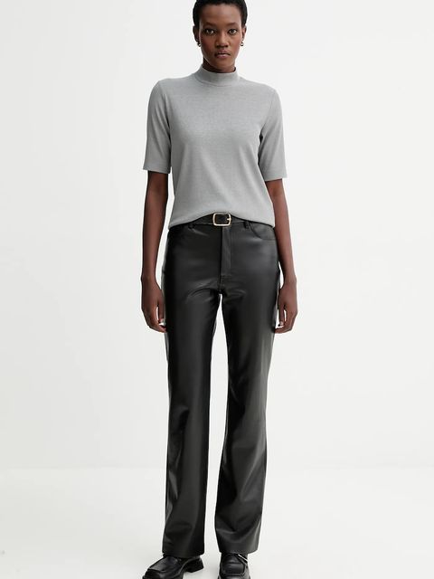 Marc O'Polo t-shirt damski kolor szary z półgolfem 510217451255