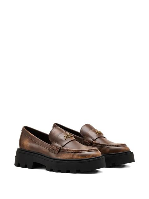 Marc Jacobs logo-plaque chunky loafers - Brown