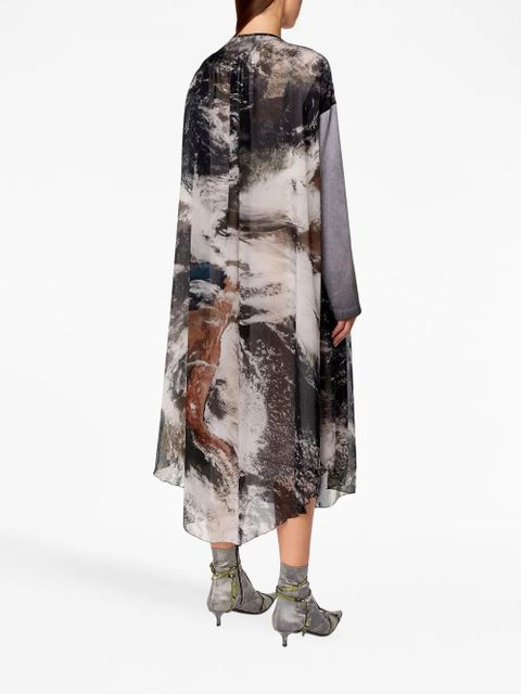 Diesel D-Lav planet-print drawstring midi dress - Black