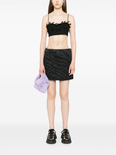 GANNI zebra-print denim miniskirt - Black - zdjęcie produktu nr 2