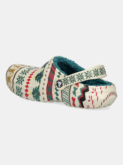 Crocs kapcie Classic Lined Fair Isle Clog kolor beżowy 212050 - zdjęcie produktu nr 2