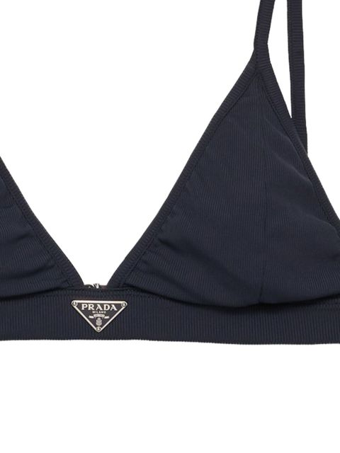 Prada ribbed bralette bikini top - Blue