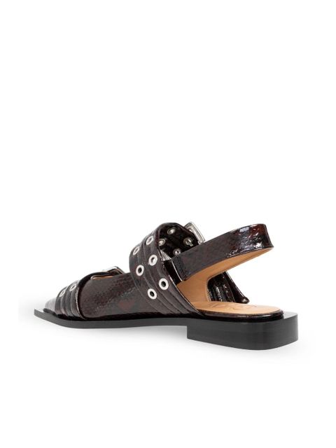 GANNI buckle ballet flats - 234 DARK BURGUNDY