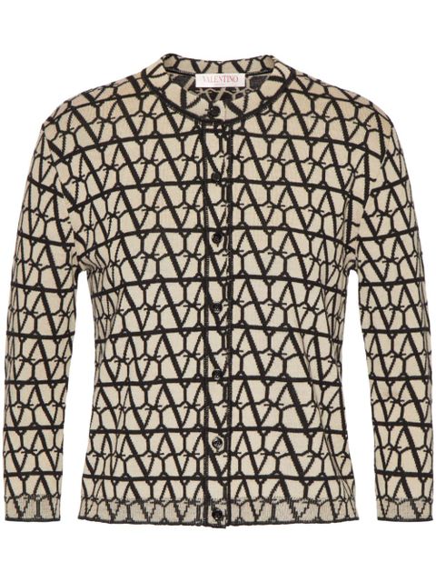 Valentino Garavani Toile Iconographe wool cardigan - Neutrals