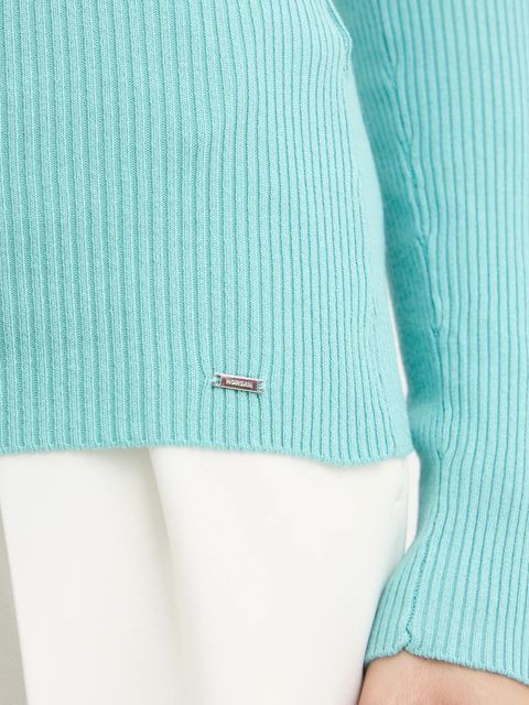 Morgan sweter MENTOS.M damski kolor turkusowy z golfem MENTOS.M