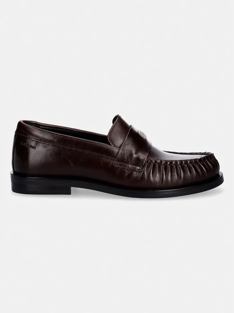 Calvin Klein loafersy damskie skórzane ROUND LOAFER LTH HDW - zdjęcie produktu nr 1