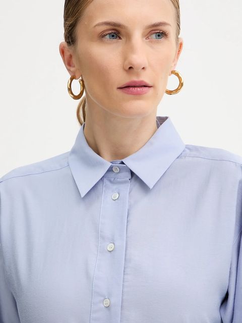 Marella koszula damska kolor niebieski regular z kołnierzykiem klasycznym 2523116022200