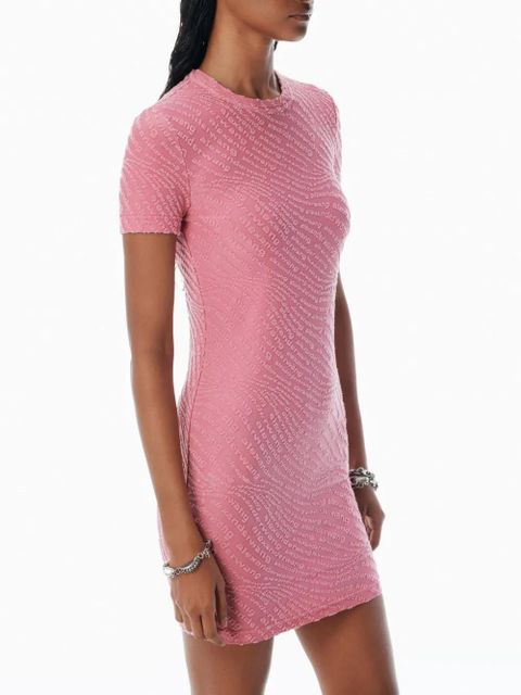 Alexander Wang short-sleeve logo-embossed dress - Pink