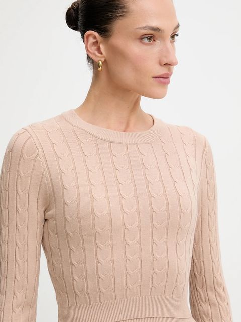 Answear.LAB sweter i spódnica damski kolor beżowy