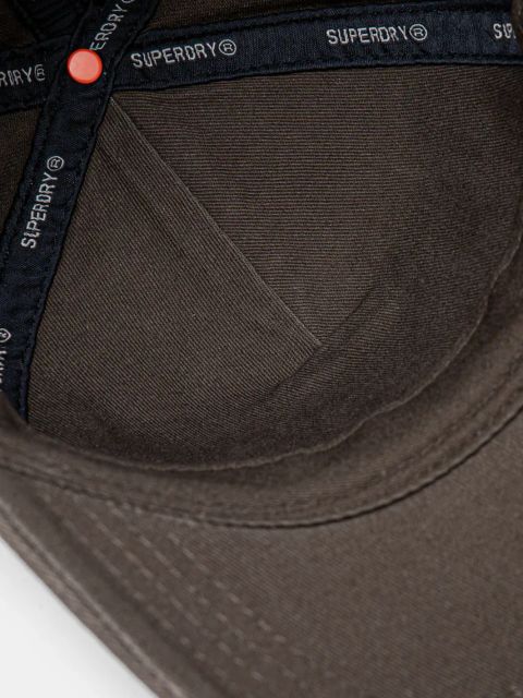 Superdry czapka z daszkiem bawełniana kolor szary z aplikacją W9010177A-02A