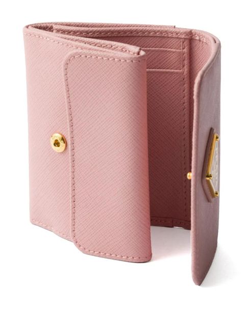 Prada Enamel Triangle logo wallet - Pink
