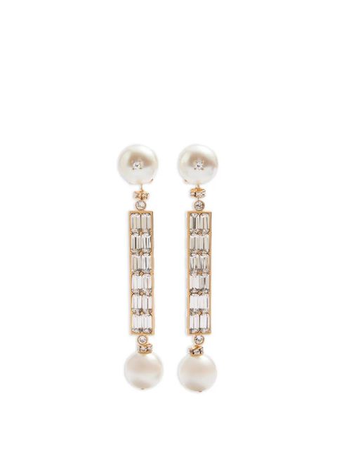 Valentino Garavani San Fin metal earrings with Swarovski® crystals and pearls - Gold - zdjęcie produktu nr 1