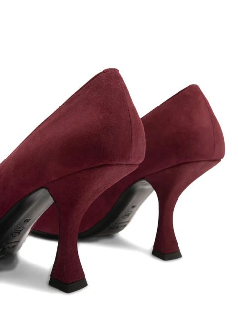 BY FAR Viva pointed sculpted heel pumps - Red