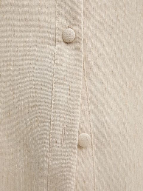 Answear.LAB koszula i spodnie z lnem damski kolor beżowy