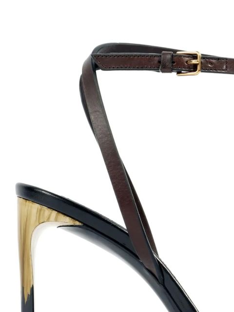 Saint Laurent ankle-strap heeled sandals - Brown - zdjęcie produktu nr 2