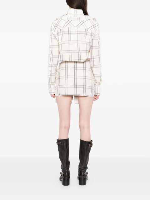 The Attico plaid mini dress - Neutrals