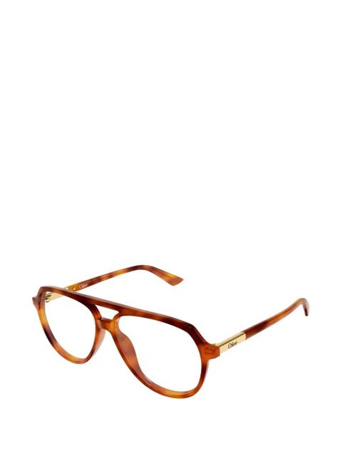 Chloé Eyewear pilot-frame glasses - Brown - zdjęcie produktu nr 2