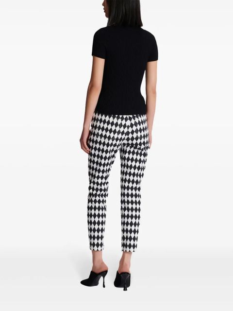 Balmain logo-plaque ribbed knit top - Black