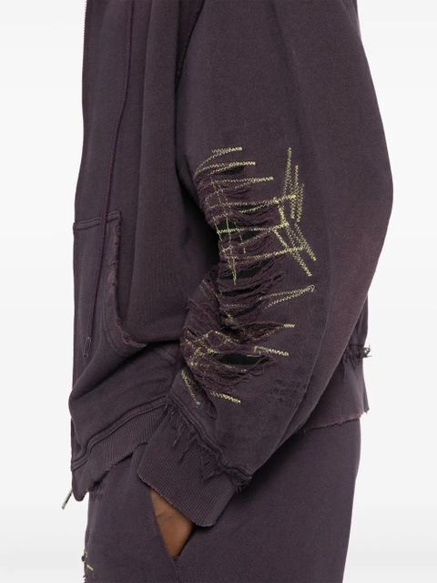 MM6 Maison Margiela distressed hoodie - Purple