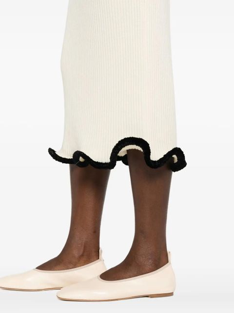 Jil Sander asymmetric midi skirt - Neutrals