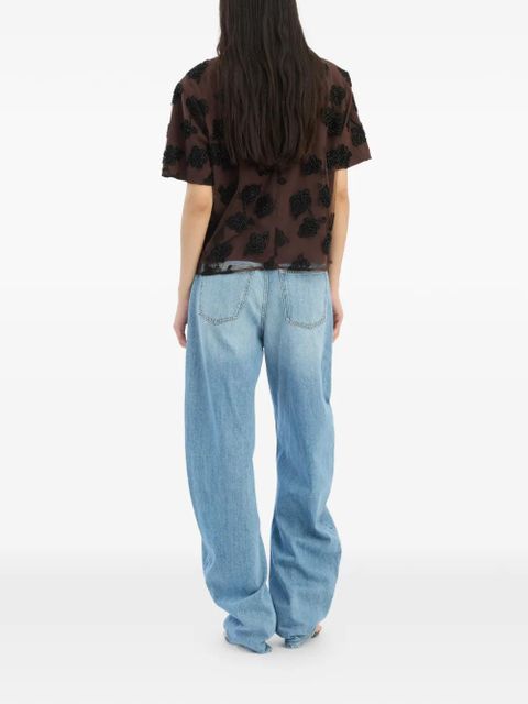 ROTATE BIRGER CHRISTENSEN beaded oversized top - Brown