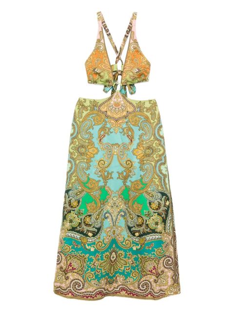 ALEMAIS paisley-print cut-out dress - Green - zdjęcie produktu nr 1
