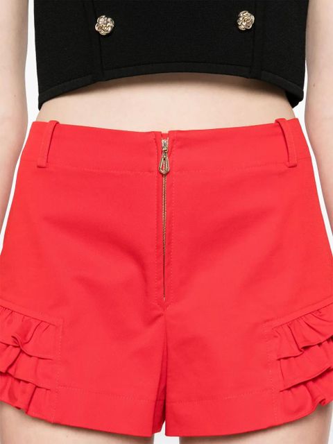 SANDRO ruffle-detail short - Red