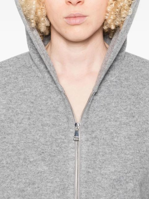 Max Mara zip-up wool-blend hoodie - Grey