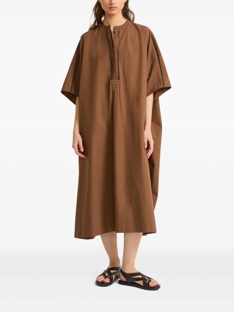 Yves Salomon poplin kaftan dress - Brown