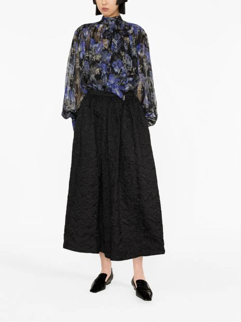 ZIMMERMANN Lyrical Lantern-print silk blouse - Blue