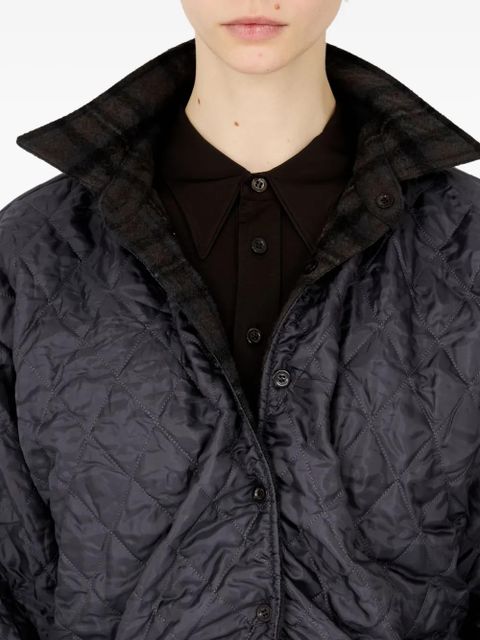 Maison Margiela quilted check-collar jacket - Grey