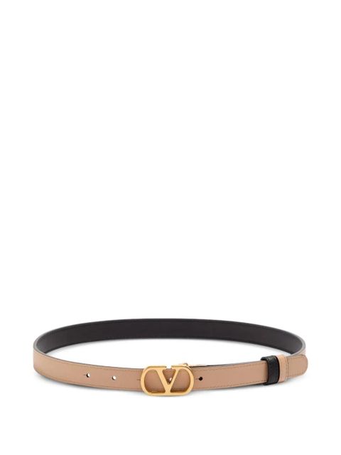 Valentino Garavani Reversible Vlogo Signature belt in glossy calfskin 20 mm - Black