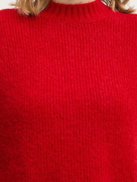 Twinset sweter z wełną damski kolor czerwony 252TT3136