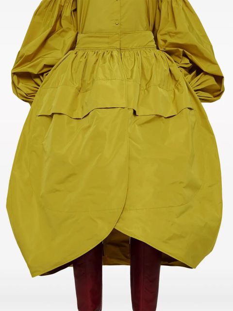 Jil Sander pleated taffeta midi skirt - Yellow