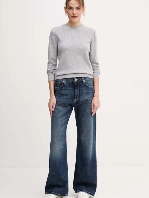 United Colors of Benetton sweter wełniany damski kolor szary lekki