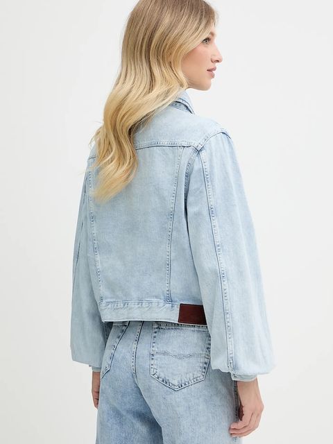 Pepe Jeans kurtka jeansowa kolor niebieski przejściowa oversize PL402607