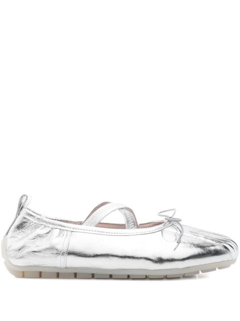 Simone Rocha cross-strap bow ballet flats - Silver - zdjęcie produktu nr 1