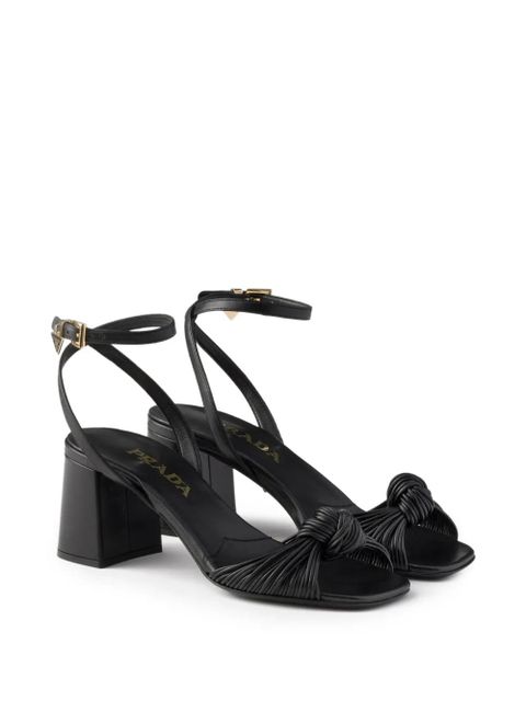Prada leather heeled sandals - Black - zdjęcie produktu nr 2