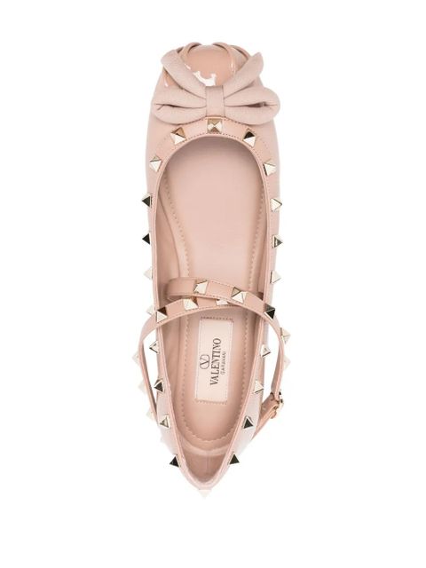 Valentino Garavani Rockstud-embellished ballerina shoes - Pink