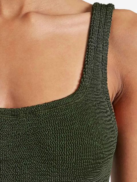 Hunza G square-neck textured swimsuit - Green - zdjęcie produktu nr 2