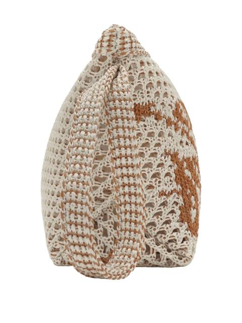 Burberry Equestrian Knight crochet clutch bag - White