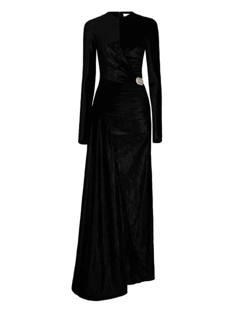 Rabanne draped velvet maxi dress - Black - zdjęcie produktu nr 1