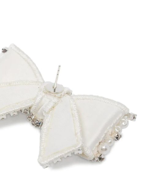 Self-Portrait bow-shape earrings - Silver