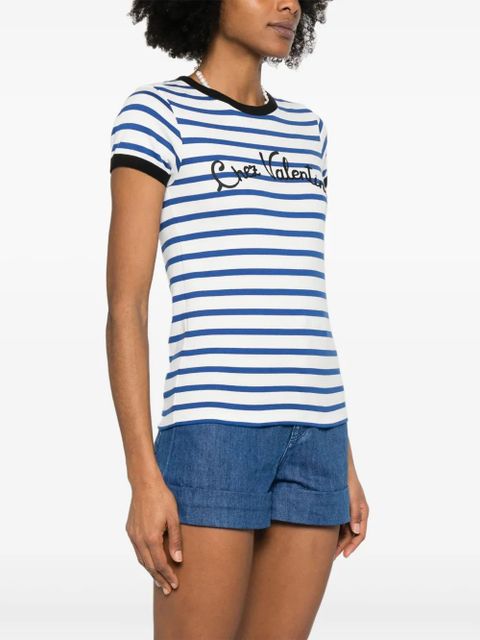 Valentino Garavani striped jersey T-shirt - Blue - zdjęcie produktu nr 2