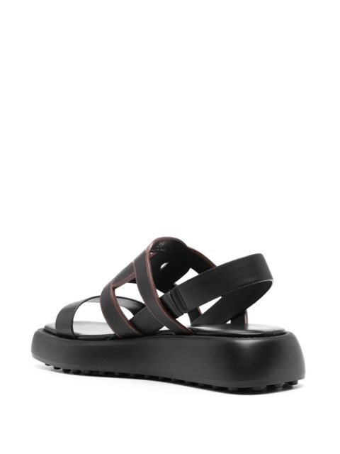 Tod's cut-out chain leather sandals - Black