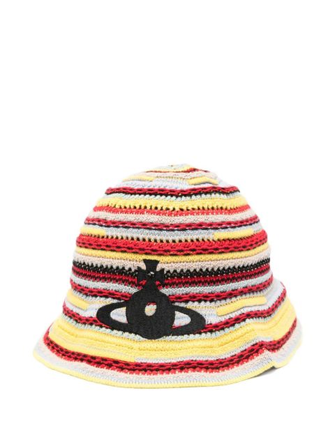 Vivienne Westwood striped logo-embroidery beanie hat - Yellow - zdjęcie produktu nr 1