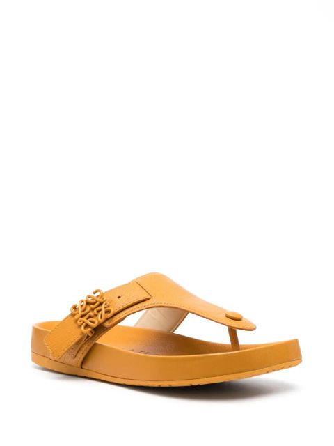 LOEWE logo-plaque leather flip flops - Yellow - zdjęcie produktu nr 2