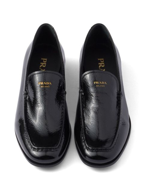 Prada patent-leather loafers - Black